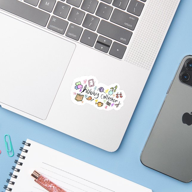 Funny Hobby Collector Sticker (Laptop w/ iPhone)