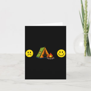Funny hobby sad face + camping = happy face mood card