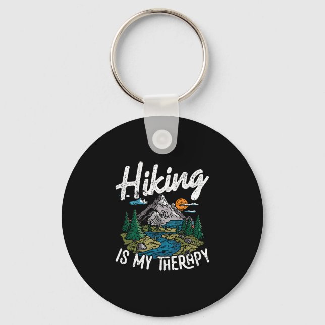 Funny hobby sad face + camping = happy face mood key ring (Front)