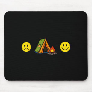 Funny hobby sad face + camping = happy face mood mouse pad