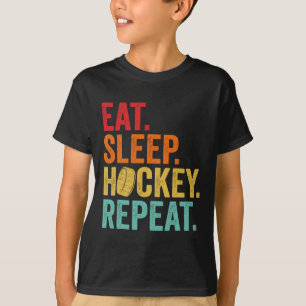 Funny Hockey Art For Boys Kids Men Adult Vintage I T-Shirt