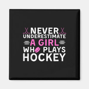 Funny Hockey Art For Girls Women Field Hockey Play Magnet