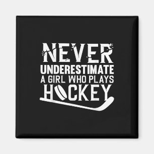 Funny Hockey Art For Girls Women Field Hockey Play Magnet