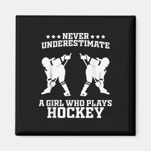Funny Hockey Art For Girls Women Field Hockey Play Magnet