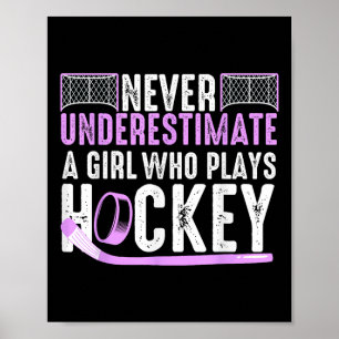 Funny Hockey Art For Girls Women Field Hockey Play Poster