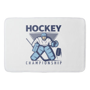Funny hockey bath mat