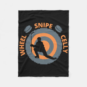 Funny Hockey Celebrations Wheel Snipe Celly Hockey Fleece Blanket