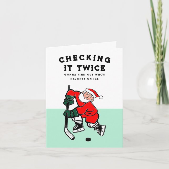 Funny Hockey Christmas Cards (Front)