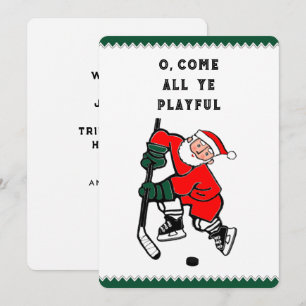 Funny Hockey Christmas Holiday Card