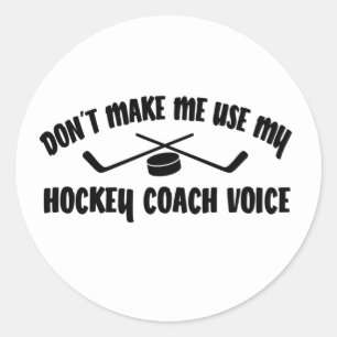 Funny Hockey Coach Classic Round Sticker