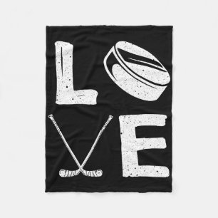 Funny Hockey Design For Kids Men Women Ice Hockey  Fleece Blanket