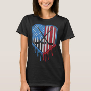 Funny Hockey Drip Boys Ice Cream Patriotic America T-Shirt