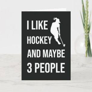 Funny Hockey Girls Cards Womens Sports Player Fan