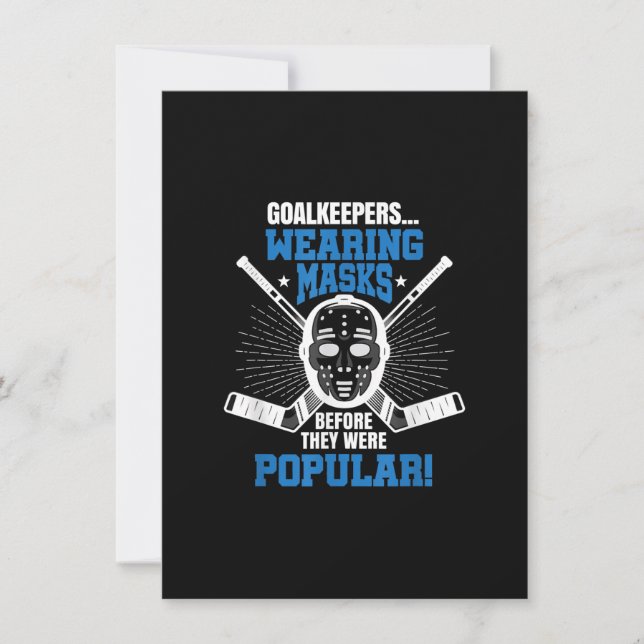 Funny Hockey Goalie Mask Pun Ice Hockey Invitation (Front)