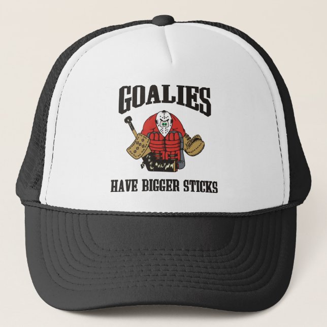 Funny Hockey Goalie Trucker Hat (Front)