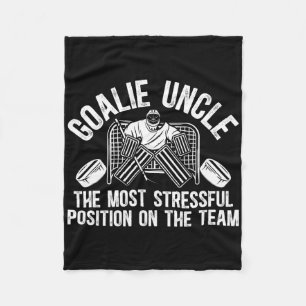 Funny Hockey Goalie Uncle Of A Hockey Keeper Uncle Fleece Blanket