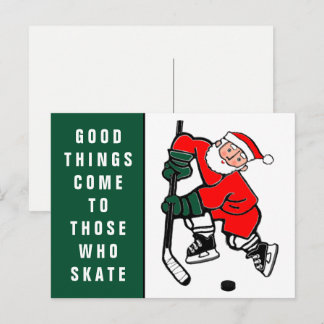 Funny Hockey Holiday Christmas Postcard