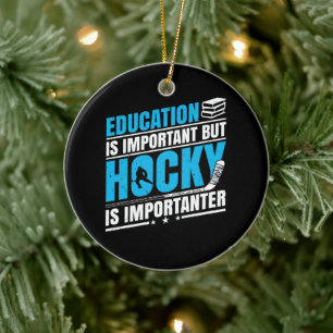 Funny Hockey is Importanter Ceramic Tree Decoration
