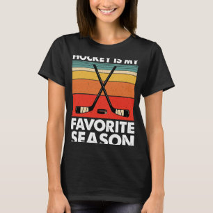 Funny Hockey Is My Favourite Season Retro Vintage T-Shirt