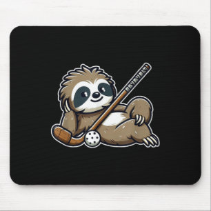 Funny Hockey Lover Sloth Field Hockey Mouse Pad