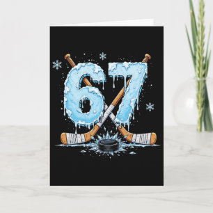 Funny Hockey Lovers Drip 6-7 Number Six Seven Puck Card
