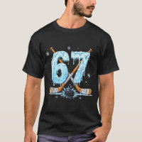 Funny Hockey Lovers Drip 6-7 Number Six Seven Puck