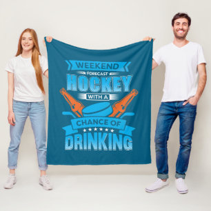 Funny Hockey lovers word art Fleece Blanket