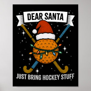 Funny Hockey Player, Mom, Wife Christmas Hat Light Poster