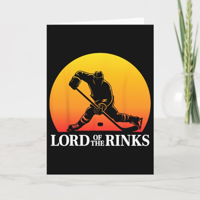 Funny Hockey Player Rink Pun  Card (Front)