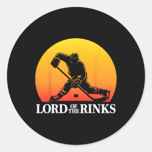 Funny Hockey Player Rink Pun  Classic Round Sticker