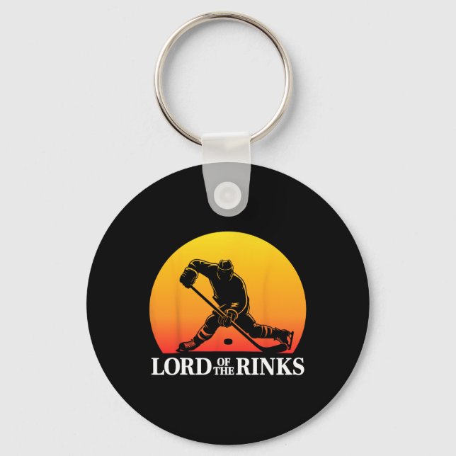 Funny Hockey Player Rink Pun  Key Ring (Front)