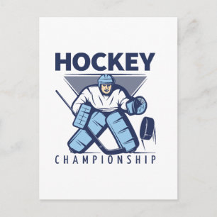 Funny hockey postcard