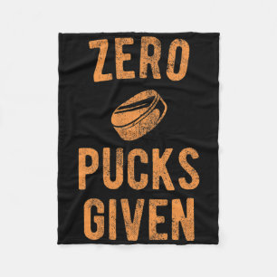 Funny Hockey Pun Zero Pucks Given Fleece Blanket