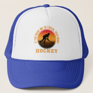 Funny Hockey Saying Vintage Silhouette Player Trucker Hat