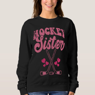 Funny Hockey Sister Frisbee Lover Retro Vintage 70 Sweatshirt