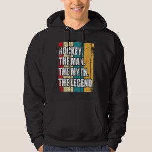 Funny Hockey The Man The Myth The Legend Retro Vin Hoodie