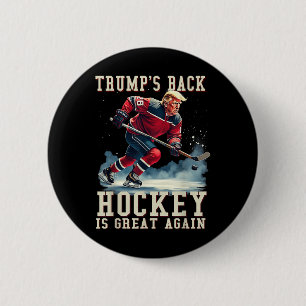 Funny Hockey Trump Player Cool Vintage Ice Hockey  6 Cm Round Badge