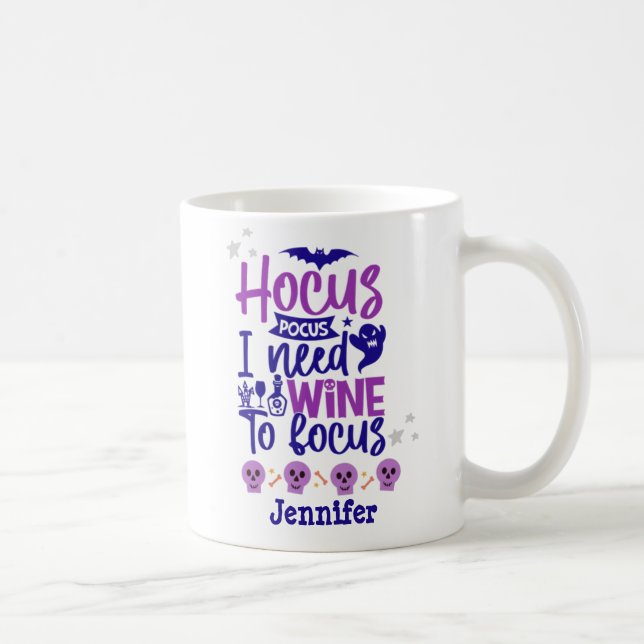  Funny Hocus Pocus Halloween Purple Personalised Coffee Mug (Right)