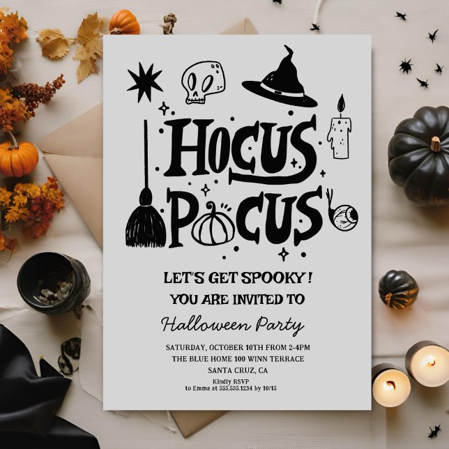 Funny Hocus Pocus Witch Halloween Costume Party  Invitation (Creator Uploaded)