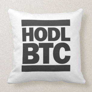 Funny HODL BTC Bitcoin Cryptocurrency Print Cushion