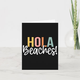 Funny Hola Beach Retro Colourful Throwback Girls B Card