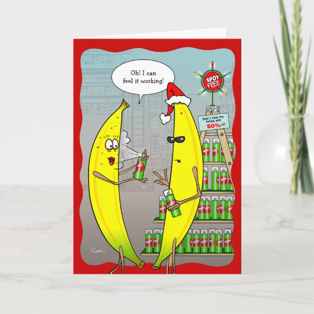 Funny Holiday Banana Christmas Cards (Front)
