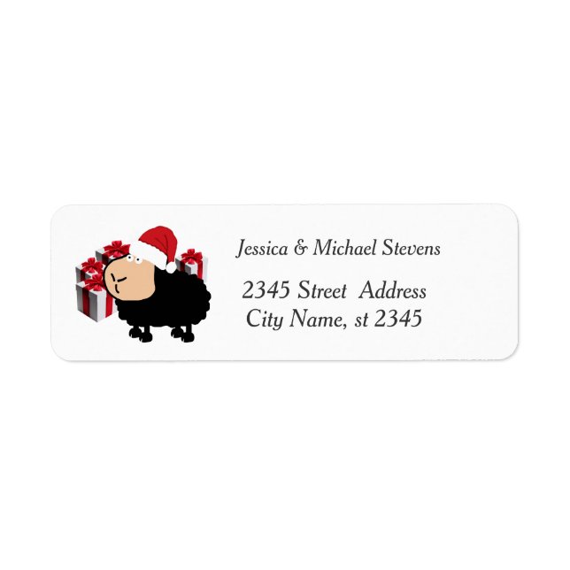 Funny holiday cartoon Santa sheep (Front)