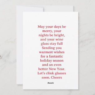 Funny Holiday Cheer Wine Christmas Flat Card