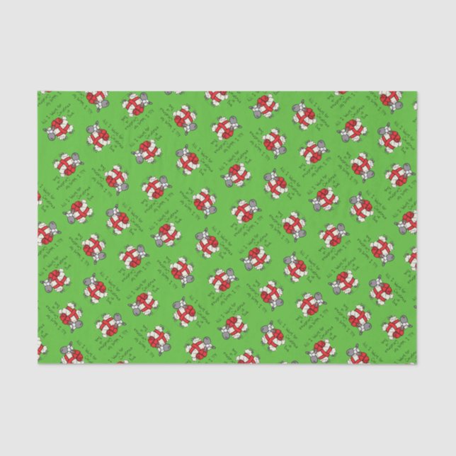 Funny Holiday Cute Sheep Christmas Cartoon Tissue Paper (Front)