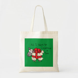 Funny Holiday Cute Sheep Christmas Cartoon Tote Bag