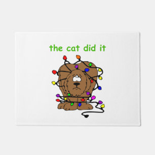 Funny Holiday Dog Christmas Xmas Humour Blame Cat Doormat