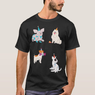 Funny holiday dogs. White dogs with cakes and ball T-Shirt