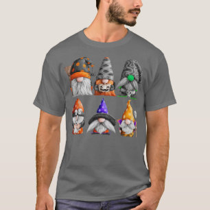 Funny Holiday Halloween Gnomes Cute Autumn Pumpkin T-Shirt