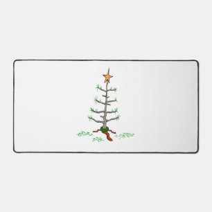 Funny Holiday Joke Sad Looking Christmas Tree Desk Mat